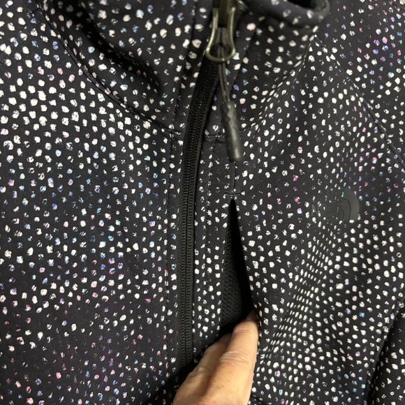 The North Face Soft Shell Jacket Fleece Lined M Black White Pink Blue Abstract - Picture 6 of 16